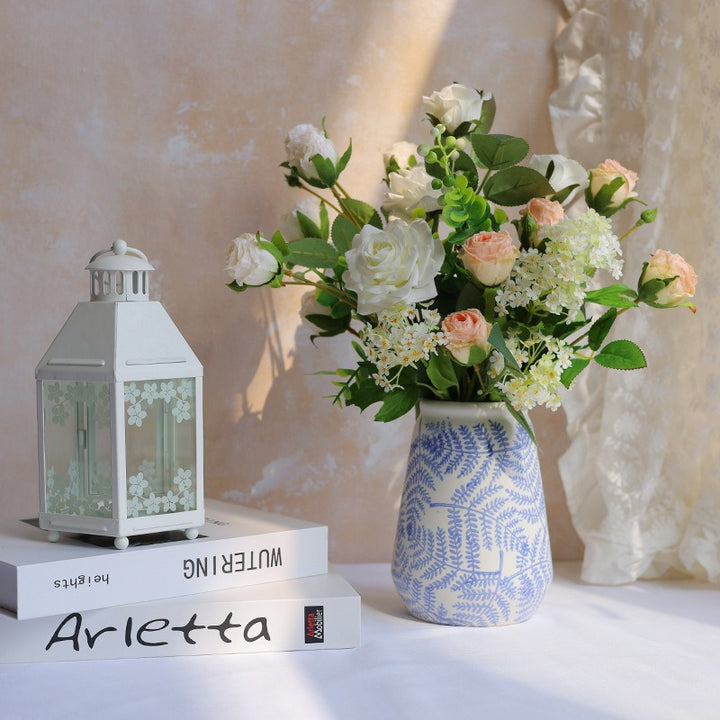 Blue Leave Ceramic Vase Collection