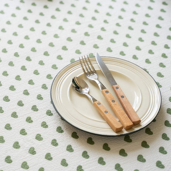 Heart Polka Dots Table Cloth