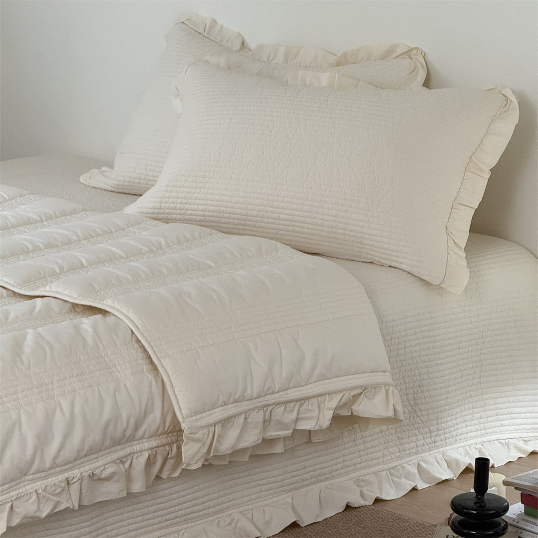 Soft Cream Summer Quilted Blanket