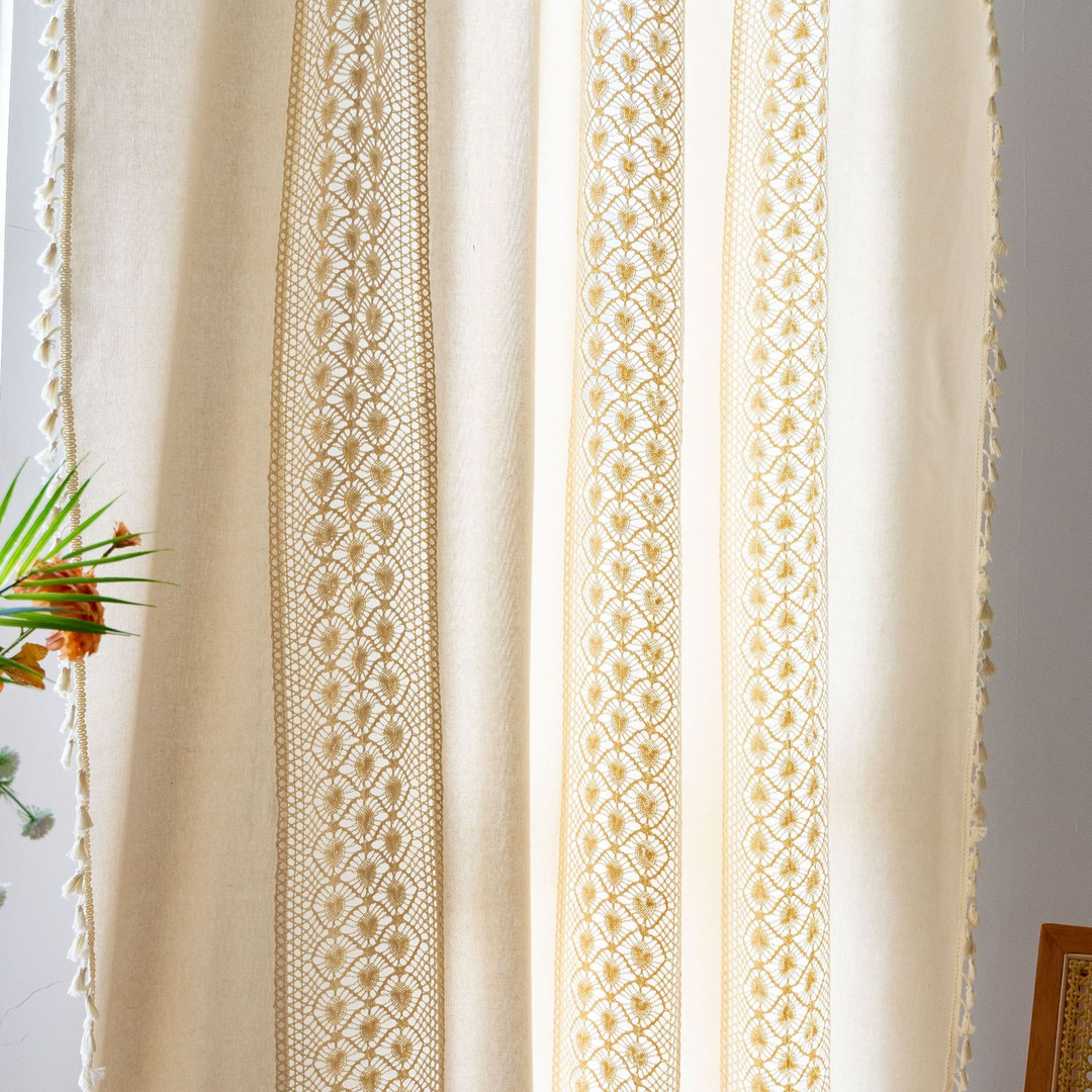 Sunlit Crochet Stripe Curtain