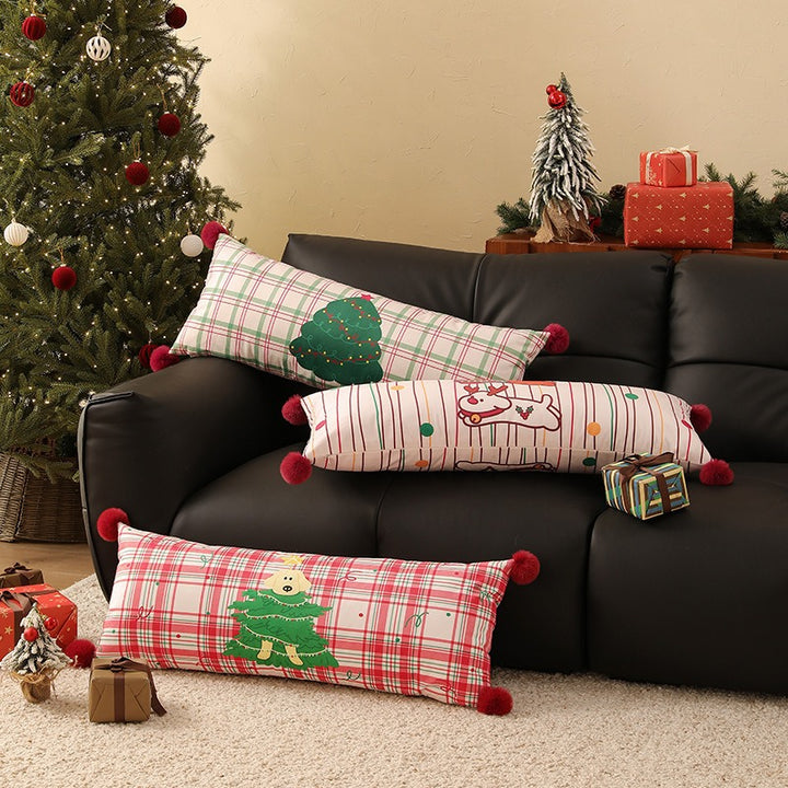 Xmas Pom-Pom Long Cushion