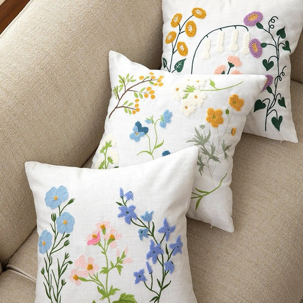 Folk Garden Embroidered Cushion