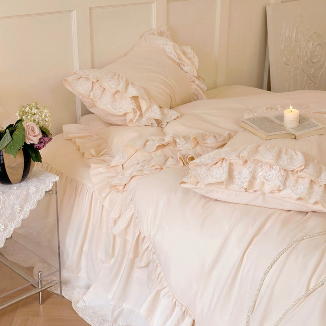 Jasmine Cream Ruffle Bedding Set