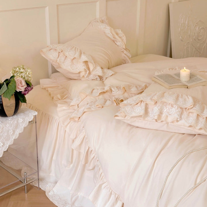 Jasmine Cream Ruffle Bedding Set