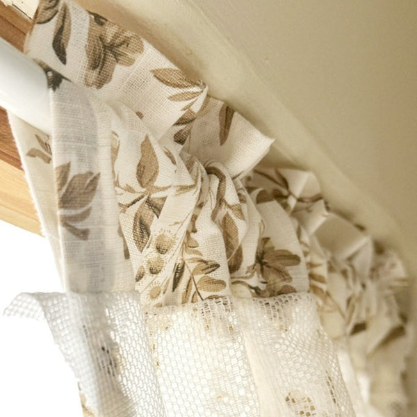 Dancing Bird & Lace Double-Layer Curtain