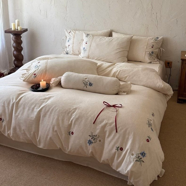 Wildflower Knot Linen Cotton Bedding Set