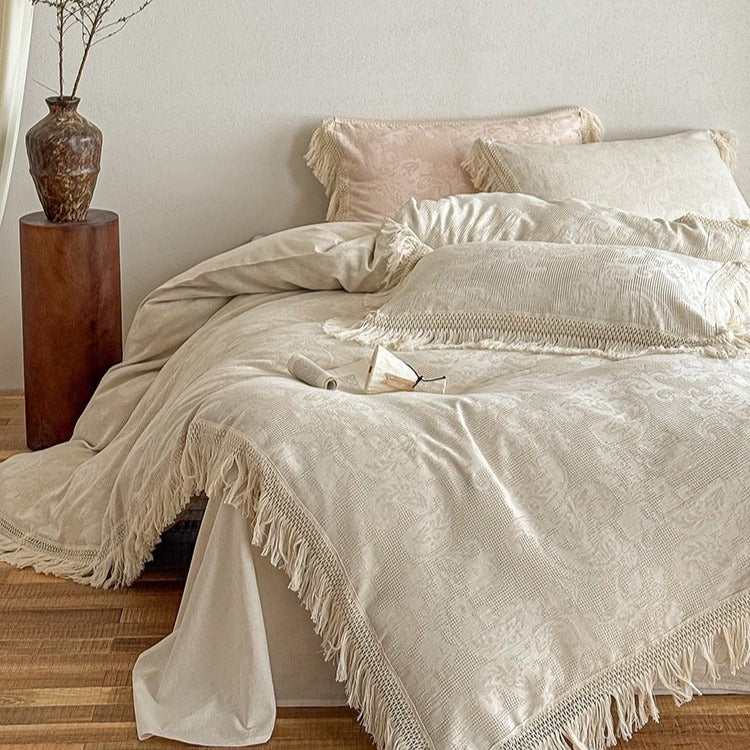 Linen Fringe Bedding Set