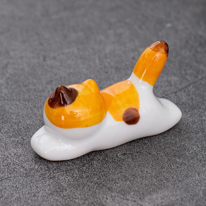 Sunbathing Cat Chopstick Holder Set