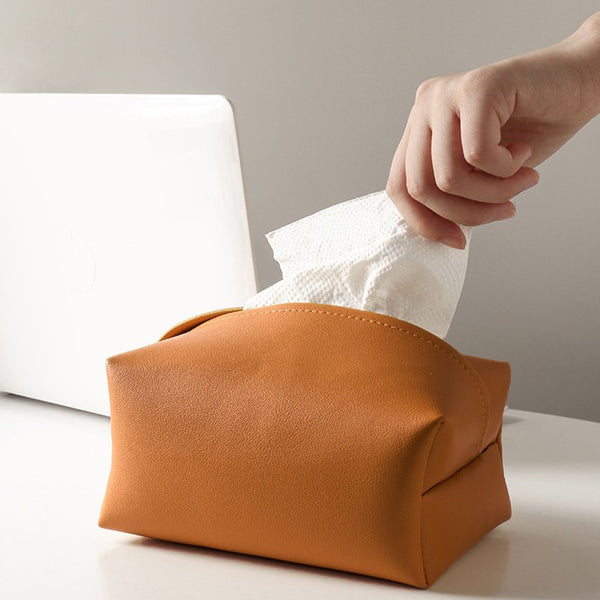 Leather Tissue Box Organiser