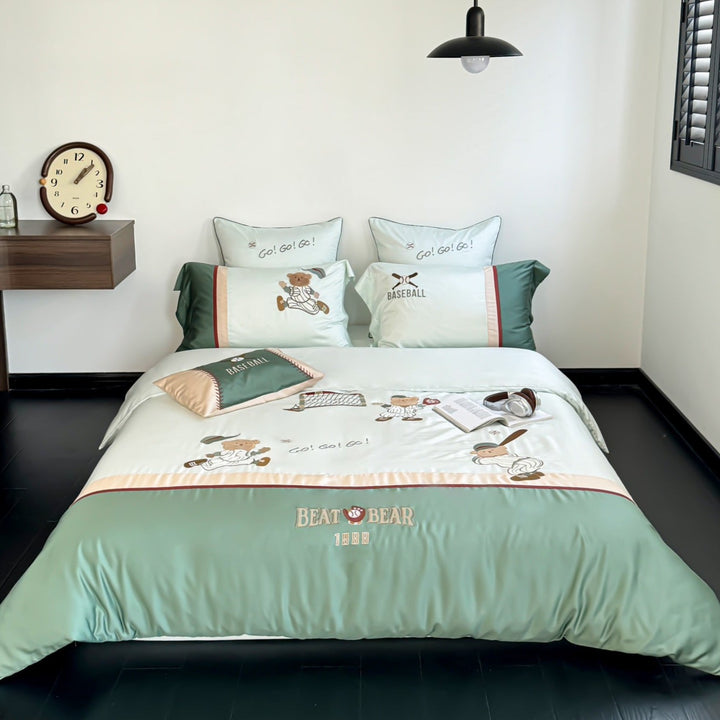 Baseball Bear Bedding Set