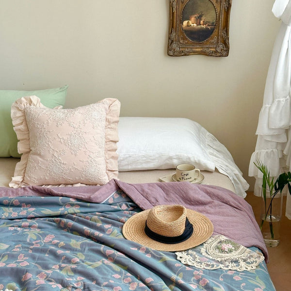 Bellflower Summer Quilted Blanket