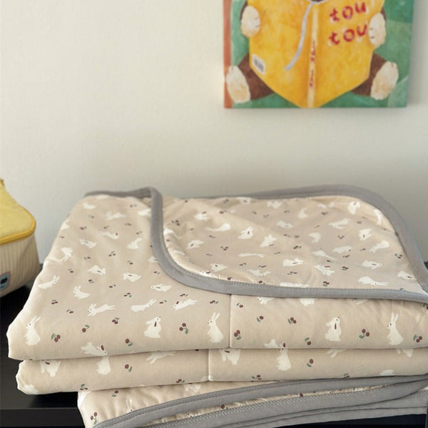 Bunny & Cherry Summer Quilted Blanket