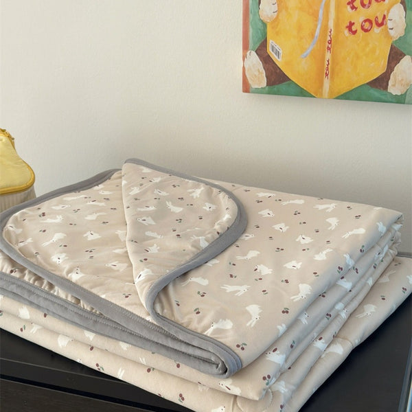 Bunny & Cherry Summer Quilted Blanket