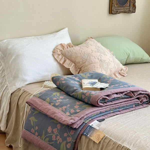 Bellflower Summer Quilted Blanket