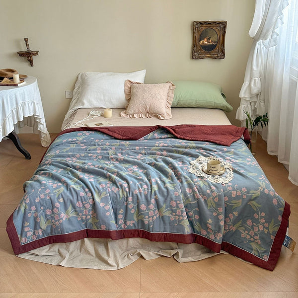 Bellflower Summer Quilted Blanket