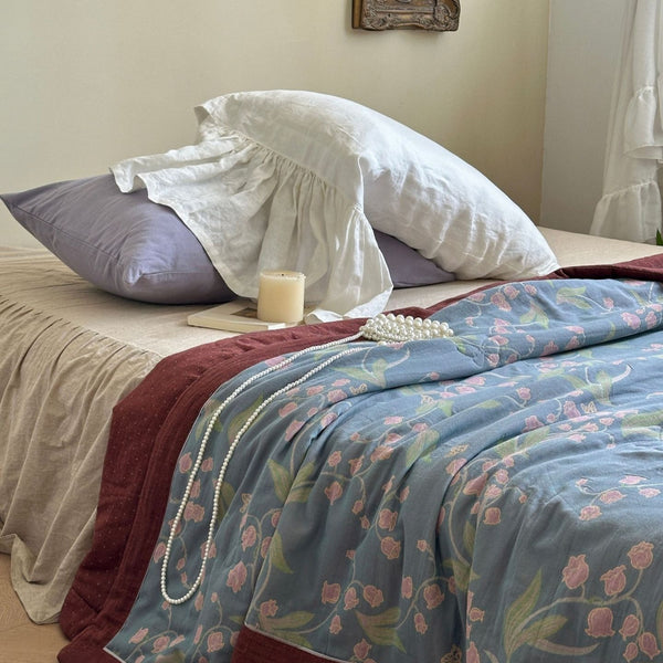 Bellflower Summer Quilted Blanket