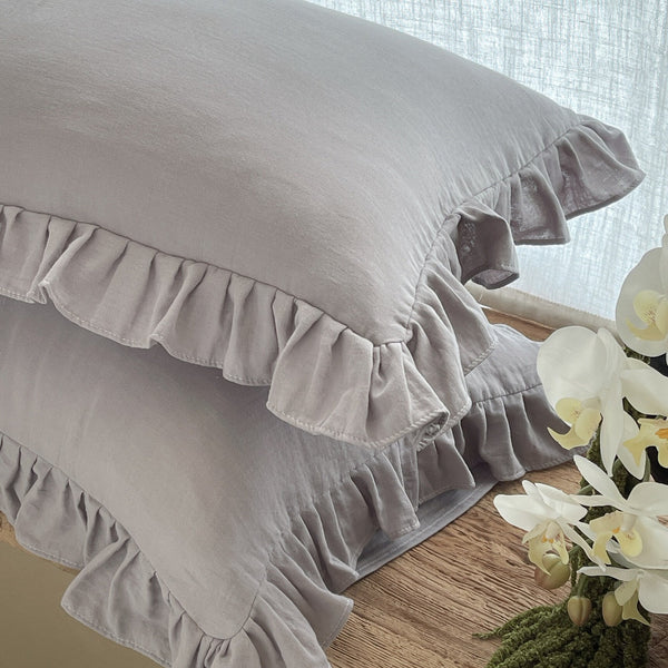 Ruffled Muslin Pillowcase Set