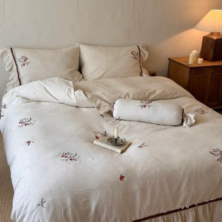 Wild Berry Linen Cotton Bedding Set
