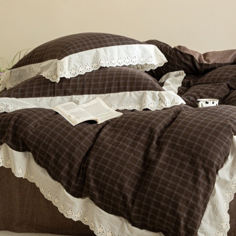 Morning Coffee Tartan Bedding Set