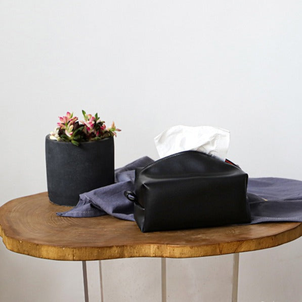 Leather Tissue Box Organiser