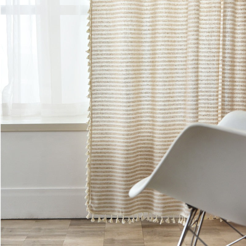 Beach Villa Striped Curtain