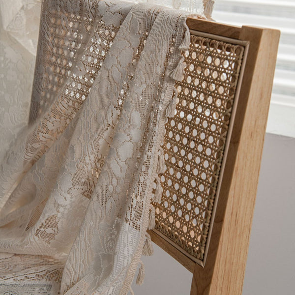 Rose Lace Tassel Curtain