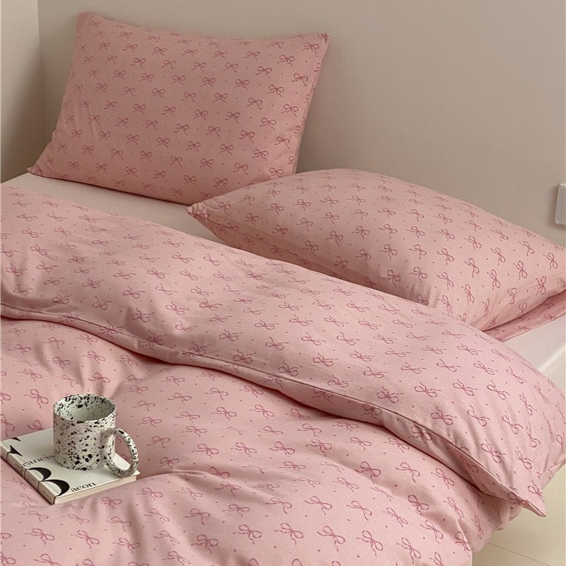 Pink Bow Bedding Set