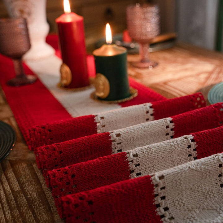 Crimson Stripe Table Runner