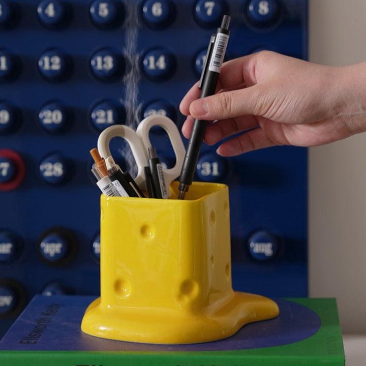 Swiss Cheese Brush Holder