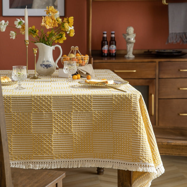 Vintage Geo Weave Tablecloth