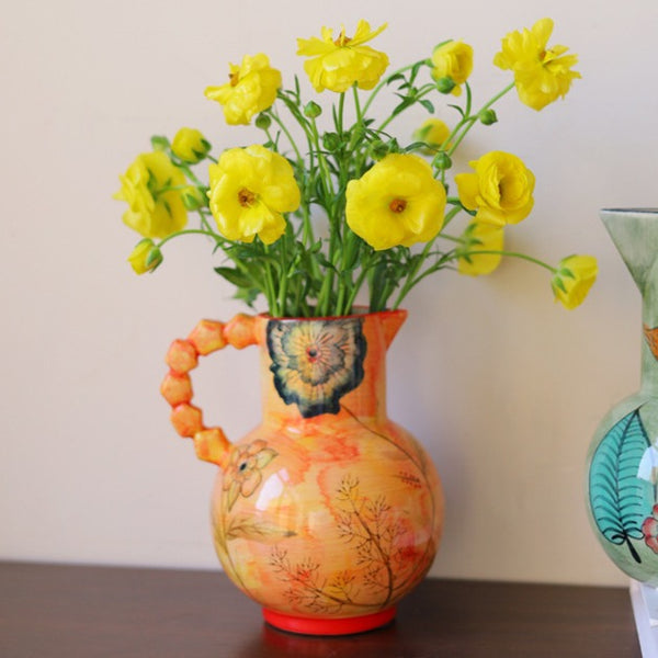 Fiesta Ceramic Pitcher Vase