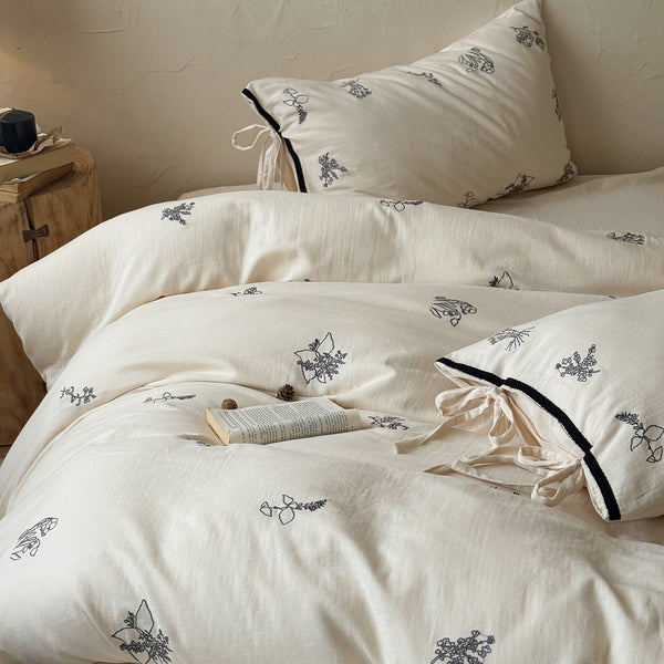 Herb Embroidery Bedding Set