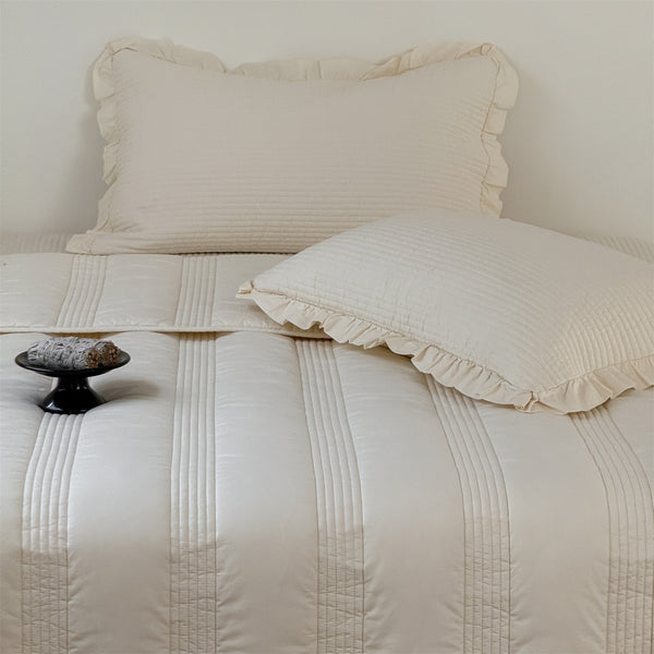 Soft Cream Summer Quilted Blanket