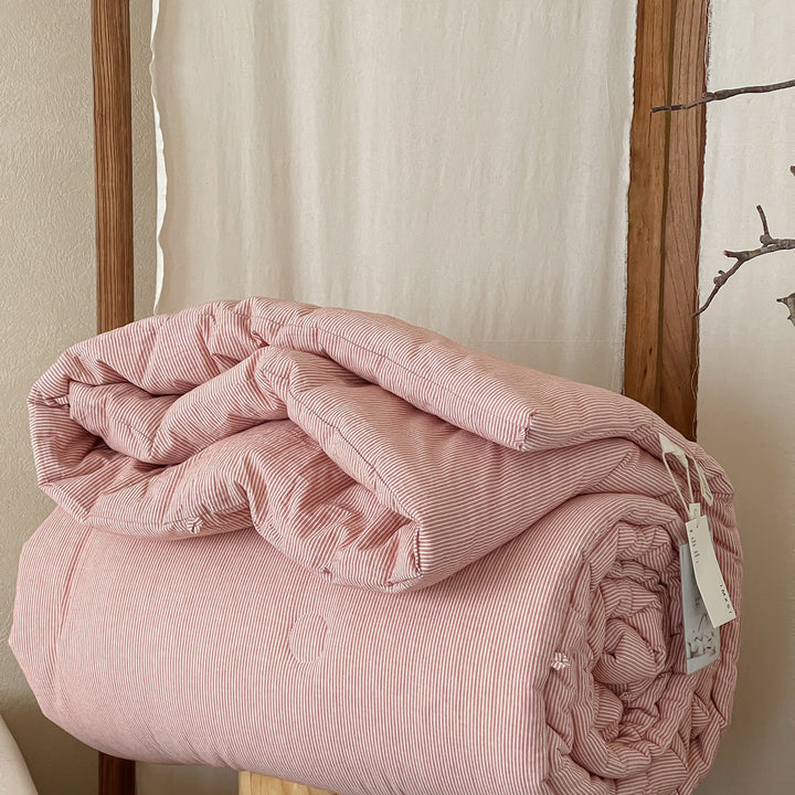 Minimalist Stripe Summer Quilted Blanket