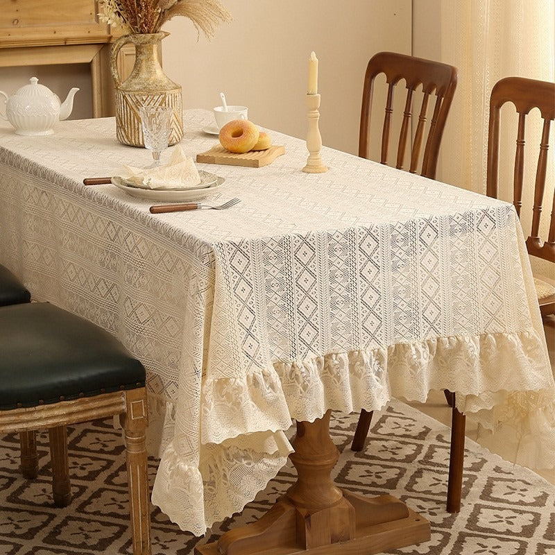 Classical Diamond Ruffle Tablecloth