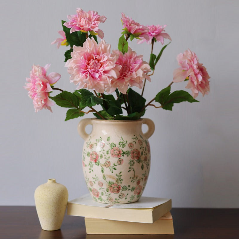 Red Rose Ceramic Vase
