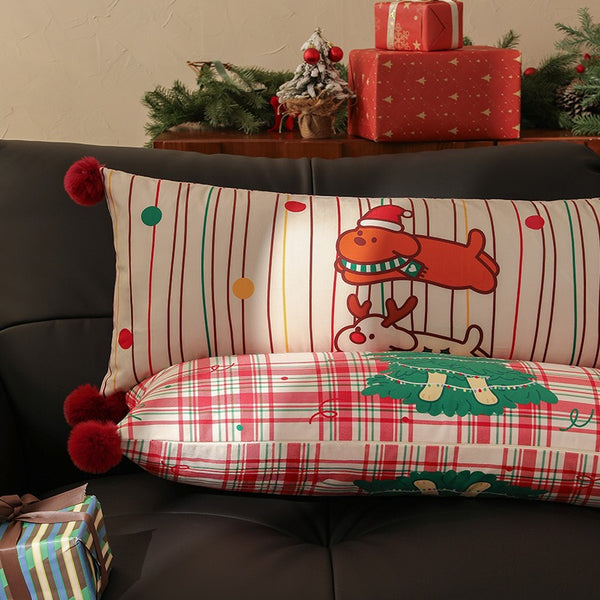 Xmas Pom-Pom Long Cushion
