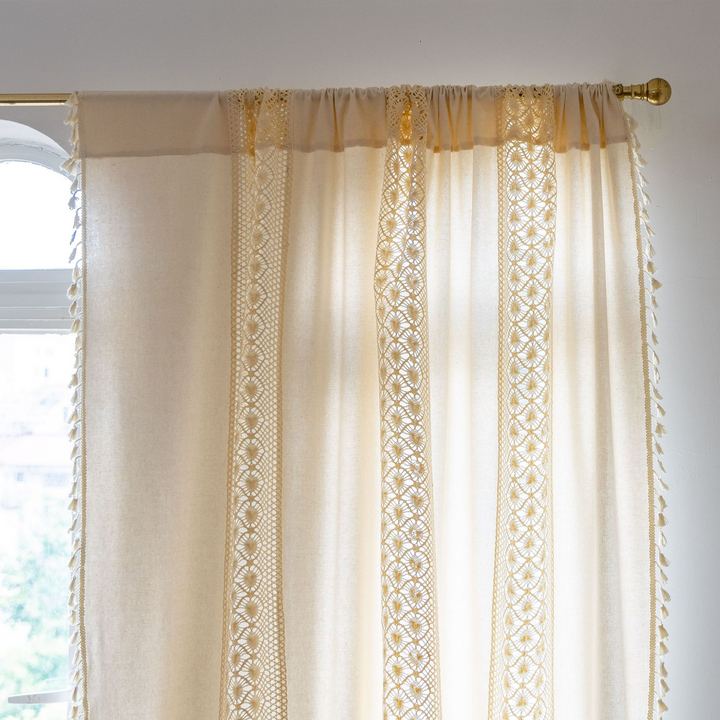 Sunlit Crochet Stripe Curtain