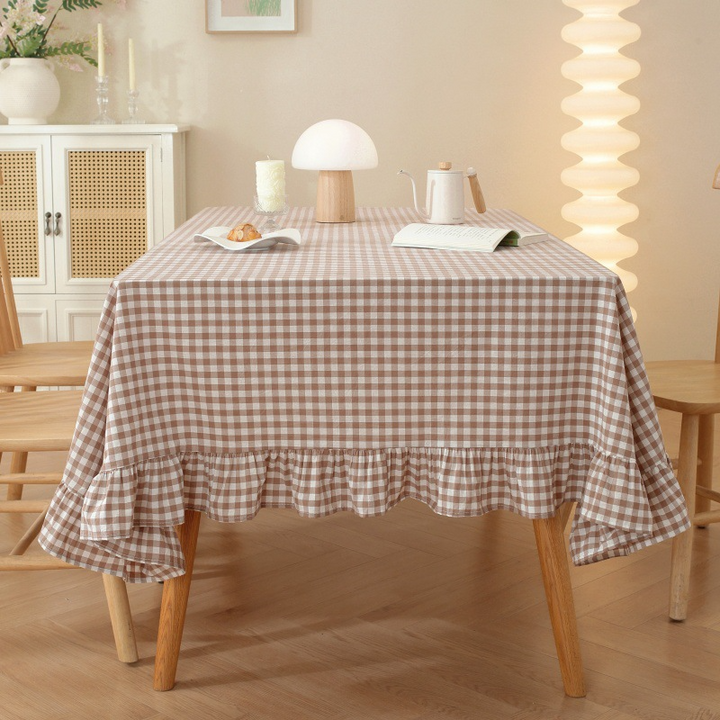 Dreamy Gingham Frill Tablecloth