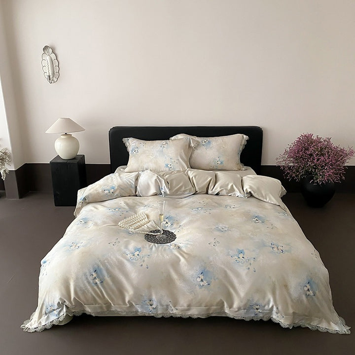 Azure Butterfly Garden Bedding Set