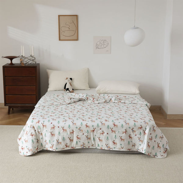 Forest Reindeer Summer Blanket