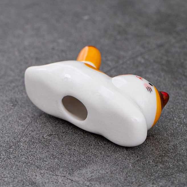 Sunbathing Cat Chopstick Holder Set