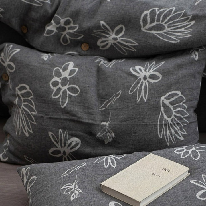 Wabi Sabi Floral Cotton Linen Bedding Set