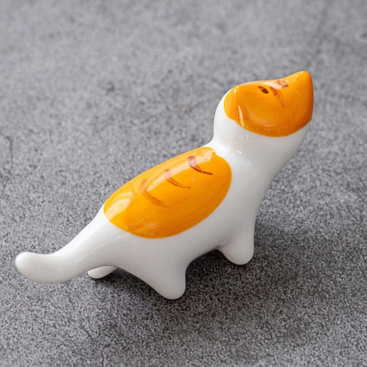 Wagging Tail Cat Chopsticks Holder Set