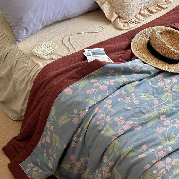 Bellflower Summer Quilted Blanket