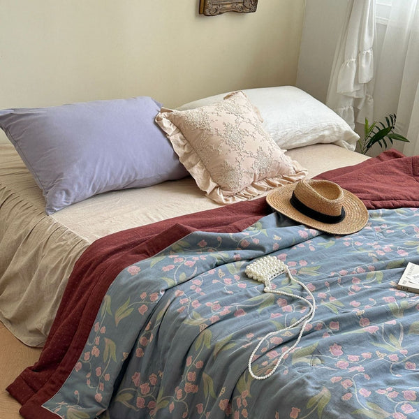 Bellflower Summer Quilted Blanket