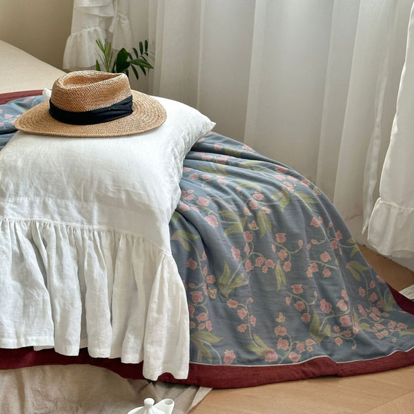 Bellflower Summer Quilted Blanket