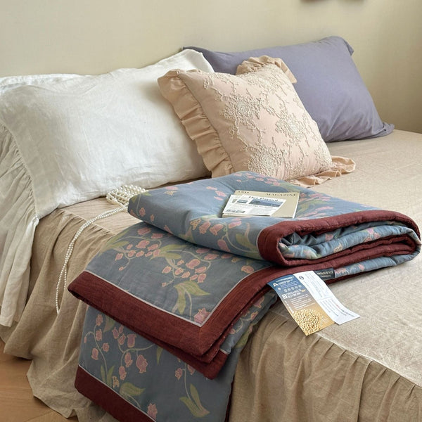 Bellflower Summer Quilted Blanket