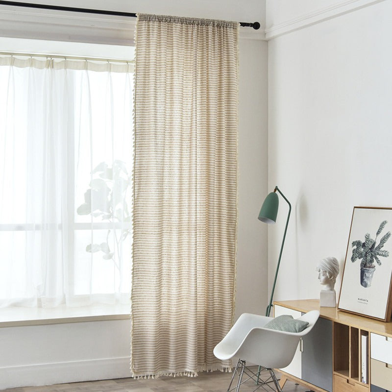 Beach Villa Striped Curtain