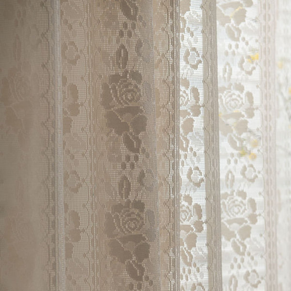 Rose Lace Tassel Curtain
